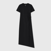 【GAP】女裝 圓領短袖洋裝-黑色(465828)