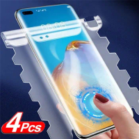 4Pcs Full Cover Screen Protector For Huawei P40 Lite P50 P30 Pro Butterfly Hydrogel Film For Huawei Mate 30 40 50 Pro Lite Film