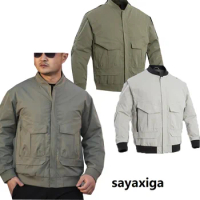 Pilot flight Jacket stand collar pilot jacket zipper coat multi pockets tactical mens jackets windproof windbreaker Quick Dry