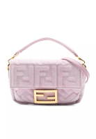Fendi 二手 Fendi 迷你 Zucca 壓花絲絨法國包