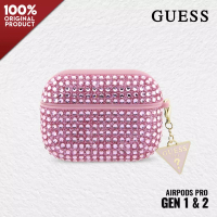 Guess Case AirPods Pro GUESS Rhinstones Triangle Charm - Pink