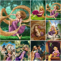 Tangled Wooden Jigsaw Puzzles Cartoon Disney Princess Rapunzel1000 PCS Puzzle Toys Adult DIY Assembling Jigsaw Puzzles Toy