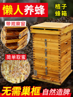 買蜂箱🔥🔥🔥中蜂格子箱五層格子箱蜜蜂箱加厚全套杉木煮蠟蜂箱土蜂桶養蜂工具