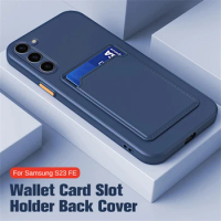 For Samsung Galaxy S23 FE Case Soft TPU Silicone Wallet Card Slot Capas Samsang S23FE S 23 F E 5G Cover Camera Shockproof Fundas