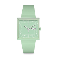 Swatch WHAT IF…MINT? 生物陶瓷 方形錶 淡綠 男錶 女錶 手錶 瑞士錶 錶