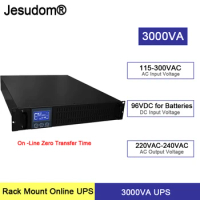 3KVA 2400W Rack Mount UPS External 96VDC Batteries Bank to 220AC50HZ LCD On-Line Zero Transfer Time Uninterruptible Power Supply