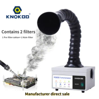 KNOKOO Mini Fume Extractor Smoke Absorber Air Purify for Soldering Laser Engrave Portable Desk DIY Tools Repair with 10 First