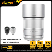 VILTROX 56mm F1.4 f/1.4 XF Auto Focus APS-C Portrait Lens for Fuji Fujifilm Lens X-Mount (Silver)X-T200 T30 T4 T3 A7 Camera Lens