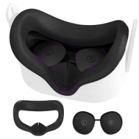 Face Pad Cover for Oculus Quest 2 with Lens Covers Protectors Washable VR Silicone Covers for Meta Quest 2 VR Accessories