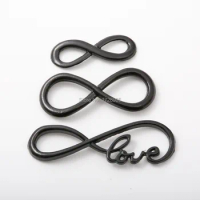 Charms for Jewelry Making Infinity Charms 10pcs Black painted Connector Charms Infinity Charms Pendants for Bracelets Charms