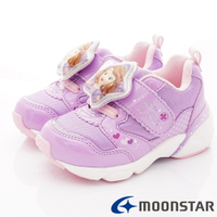 ★日本月星Moonstar機能童鞋迪士尼聯名系列寬楦蘇菲亞公主電燈鞋款12262紫(中小童段)
