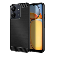 【YANG YI 揚邑】紅米 Redmi 13C 碳纖維拉絲紋軟殼散熱防震抗摔手機殼