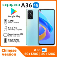 Oppo A36 4g SmartPhone Snapdragon 680 Android 11.0 Fingerprint 6.56" 90HZ Face ID 8GB RAM 256GB ROM 13.0MP Original used phone
