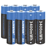 1.5V AA Rechargeable Battery 3400mWh Rechargeable Battery AA 1.5V for Controller Camera AA 1.5V Rechargeable Battery AA 1.5V