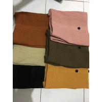 Rok span rajut kancing premium Panjang Standar Tebal Wanita rok kancing depan