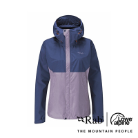 【RAB】Downpour Eco Jacket 透氣防風防水連帽外套 女款 女款 飛彈藍/紫 #QWG83