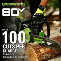 Greenworks 80V 18" Brushless Cordless Chainsaw (Great for Tree Felling, Limbing, Pruning, and Firewood)