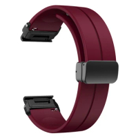 Silicone Magnetic Folding Buckle Strap For Garmin Descent Mk2 quatix 7X Enduro 2 fenix 3 sapphire tactix Band Bracelet Wristband