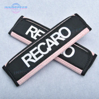 2pcs JDM Style RECARO Suede Seat Belt Cover Soft Harness Pads Shoulder Pad