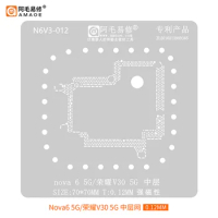 Amaoe BGA Reballing Stencil for Huawei Nova6 5G Honor 30Pro V30Pro Middle Layer 0.12MM CPU IC Chip Tin Planting Soldering Net