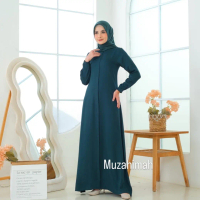 Abaya Baju Gamis Busana Muslimah Modren Hijau Botol Wanita - Dress Syari