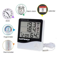 Taffware Termometer Ruangan Digital Alat Ukur Suhu Ruangan Kelembapan Thermometer Hygrometer Baterai