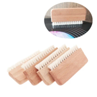 LP Vinyl Record Cleaning Brush Anti-static Goat Hair Wood Handle Brush Cleaner for Cd Player Turntable Tools Kit