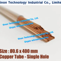 (100PCS/LOT) 0.6x400MM EDM Copper Tube Single Hole, Copper EDM Tubing Electrode Tube Single Channel, Diameter 0.6mm, 400mm Long