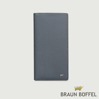 【BRAUN BUFFEL 德國小金牛】台灣總代理 瓦拉頓-TW 14卡薄型長夾-深藍色/BF537-322-MAR