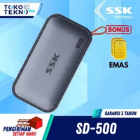 SSD Portable SSK SD500 / SD-500 Storage Eksternal 250GB 500GB 1TB 2TB USB 3.2 Gen2 Free Emas 500GB -