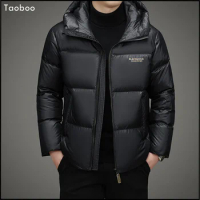 Taoboo 2023 Splicing Solid Hooded canada Male jackets Fashion Casual Goose Down Loose parkas Winter Highstreet Down jacket men