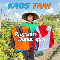 KAOS TANI 3pcs - kaos lengan panjang kupluk bahan hyget super Allsize Polos