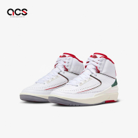 Nike 休閒鞋 Air Jordan 2 Retro GS 大童 女鞋 白 紅 ORIGINS AJ2 皮革 DQ8562-101