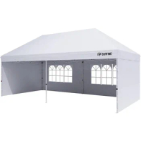 OUTFINE Canopy 10'X20' Up Canopy Gazebo Commercial Tent with 4 Removable Sidewalls, Stakes X12, Ropes X6
