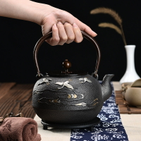 1400ml日本南部家用無涂層純手工煮水泡茶養生鑄鐵壺茶壺茶具套裝