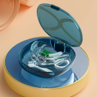 裝假牙的正畸鋼絲牙齒矯正器保持器透明隱形牙套收納盒子便攜隨身