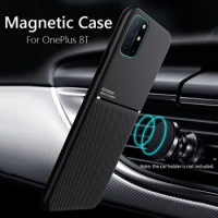 For OnePlus 8T Case Car Magnetic Leather Cover Soft Frame Funda On For OnePlus 7 7T Pro One Plus 8T 7 Pro Phone Cases Capa shell