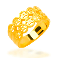 【福西珠寶】9999黃金戒指 帶財轉運古錢戒指(金重3.26錢正負0.03錢)