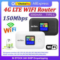Pocket 4G Lte WiFi Router Wireless WiFi 150Mbps Wireless Modem 3000mAh Mobile WiFi Router Mobile WIFI Hotspot with SIM Card Slot