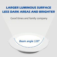 Sleek 2pcs LED Downlights for Living Room, 110V 220V Recessed 17W Ceiling Light Round Panel Light Spotlight Indoor Lighting