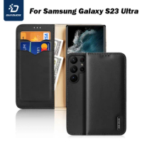For Samsung Galaxy S23 Ultra Case Genuine Leather Flip Case Stand Book Wallet Case RFID Blocking for Galaxy S23 Ultra Dux Ducis