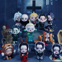 Skullpanda Addams Family Series Blind Box Toys Gothic Film Figure Dark Style Kawaii Mystery Doll Decoration Model Festivals Gift
