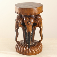 創意實木大象凳子泰國進口換鞋凳家用客廳象凳門口擺件簡約花架