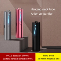 USB Mini Portable Air Purifier Hanging Necklace Negative Ionizer Anion Personal Air Cleaner Dust Smoke Removal for Home Outdoors