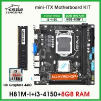 H81 mini itx Motherboard processor and memory kit core i3 4150 CPU 8GB ddr3 PC RAM placa mae lga 1150 motherboard combo Set kit