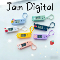 Arloji Gantung Digital Pelangi Kartun - Jam Saku Portable untuk Siswa, Timer Ujian, Pengingat Belaja