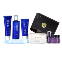 【KOSE 高絲】momo美妝盒(防曬90g+雪肌精200ml+洗顏霜130g+黛珂超微導全能修護精粹30ml+柔膚化妝棉30枚)