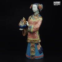 Boneka Shiwan master wanita baik dari para tokoh kuno yang dihias kehidupan dan kerajinan keramik buatan tangan Tianqi kreatif