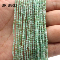 2mm Round Faceted Green Amazonite Gems Natural Stone Seed Bail Spacer Seed Beads Strand 15"