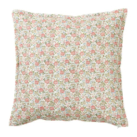 NATTFLYN 靠枕套, 花朵圖形/桃紅色, 50x50 公分